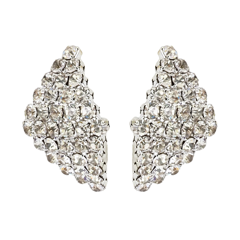 Сережки пусети Ромби зі стразами фото №23