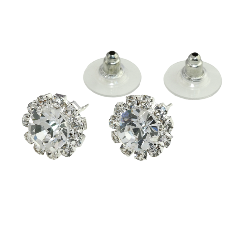 Сережки пусети Квіточки зі стразами ø 12мм фото №23 Сережки пусети Квіточки зі стразами ø 12мм фото №23