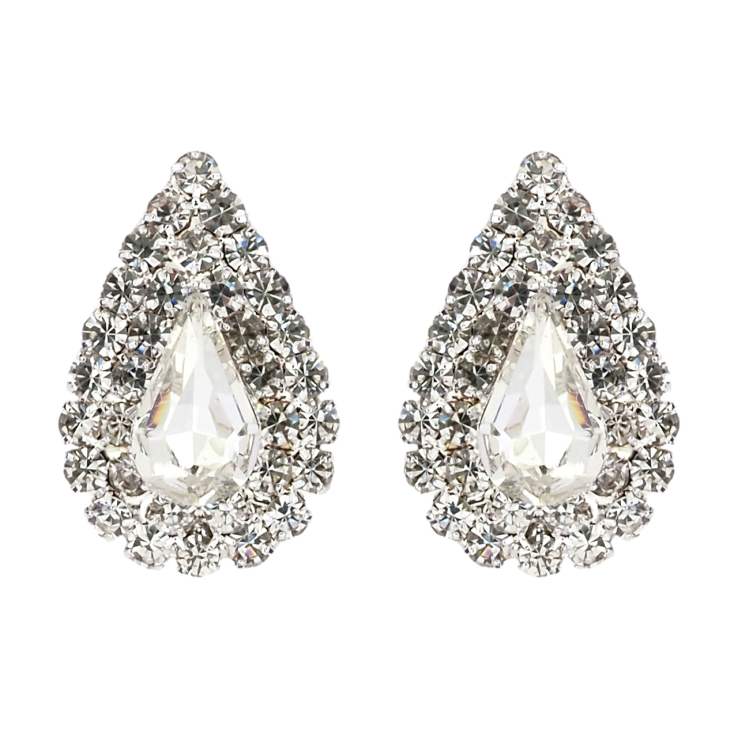 Сережки пусети Крапельки зі стразами фото №7 Сережки пусети Крапельки зі стразами фото №7