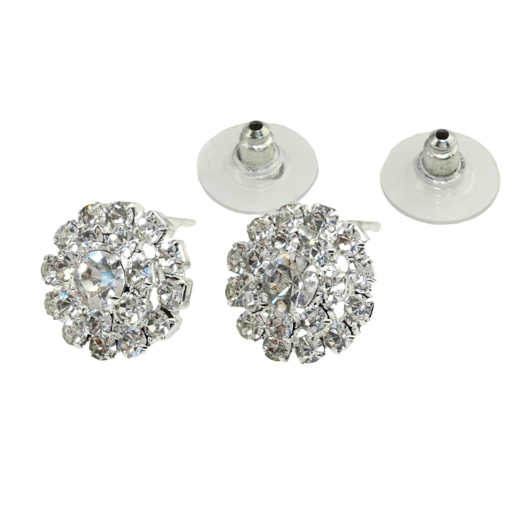 Сережки пусети Квіточки зі стразами ø 15мм фото №12 Сережки пусети Квіточки зі стразами ø 15мм фото №12