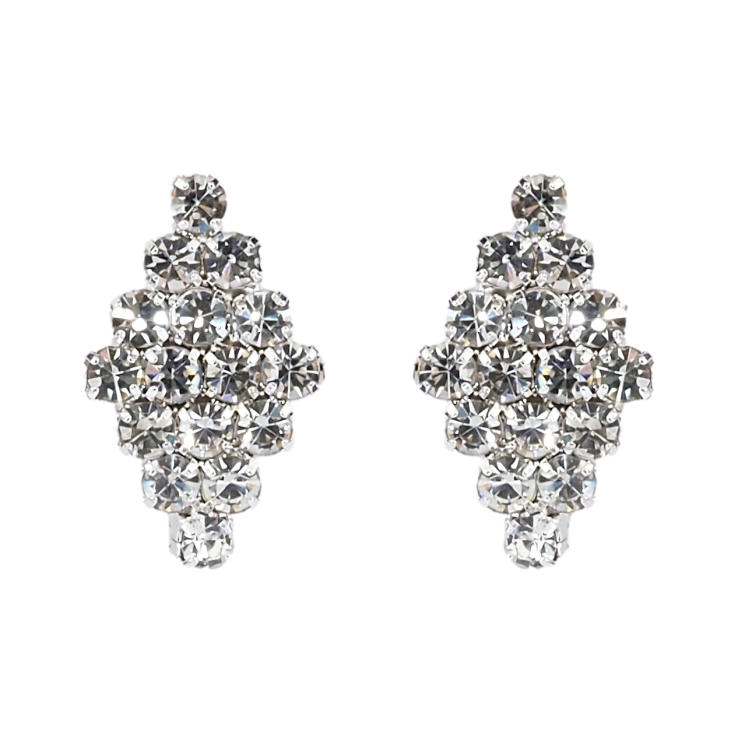 Сережки пусети Ромби зі стразами фото №17 Сережки пусети Ромби зі стразами фото №17