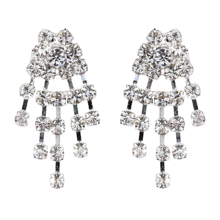 Серьги пусеты Декоративный узор со стразами фото №1