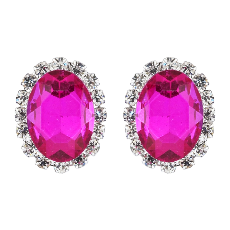 Сережки пусети Рожеві кристали в обрамленні страз фото №3 Сережки пусети Рожеві кристали в обрамленні страз фото №3