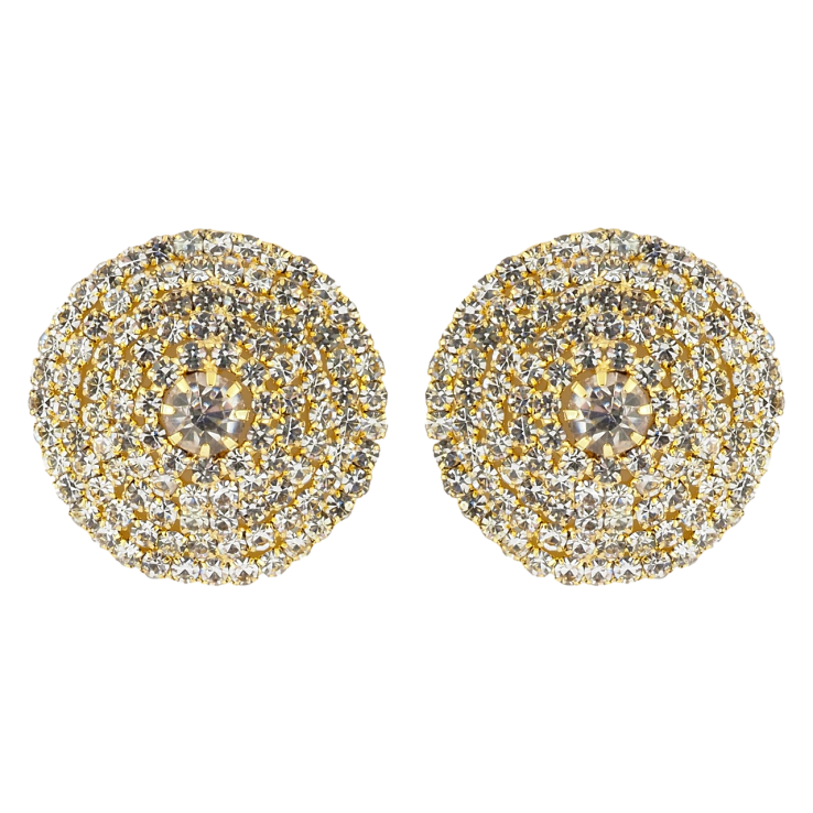 Сережки пусети Кола зі стразами ø 26мм фото №2 Сережки пусети Кола зі стразами ø 26мм фото №2