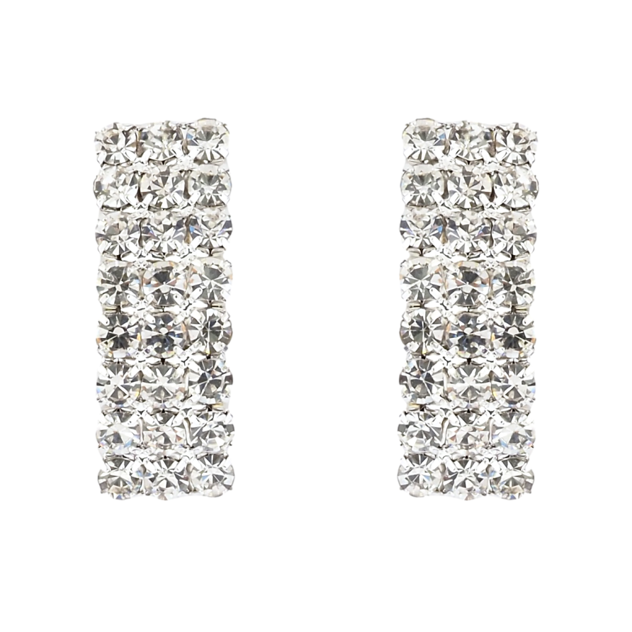 Сережки пусети Дуги зі стразами фото №1 Сережки пусети Дуги зі стразами фото №1