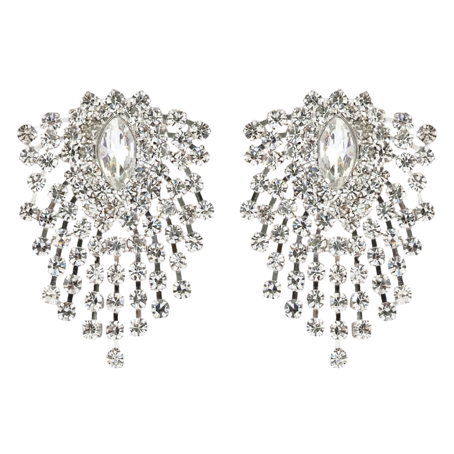 Сережки пусети Декоративний орнамент зі стразами фото №1 Сережки пусети Декоративний орнамент зі стразами фото №1