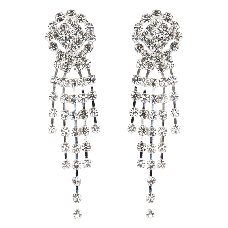 Сережки пусети Декоративні підвіски зі стразами фото №8