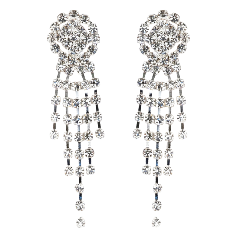 Серьги пусеты Декоративные подвески со стразами фото №1