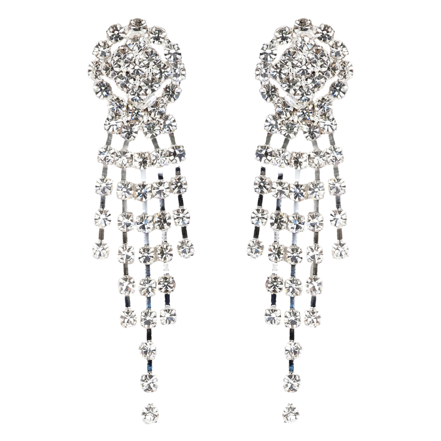 Серьги пусеты Декоративные подвески со стразами фото №1