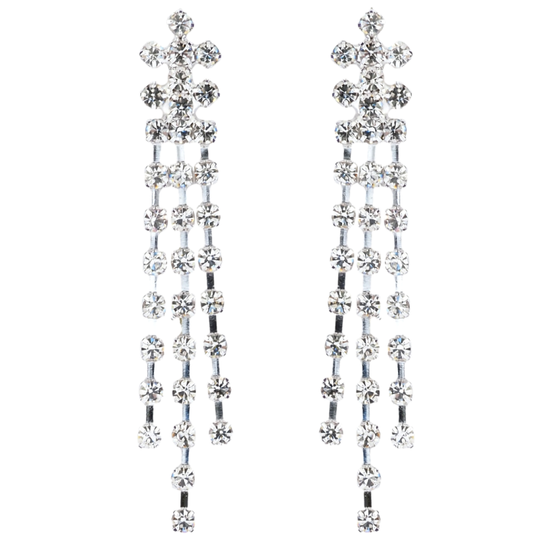 Сережки пусети Декоративні підвіски зі стразами фото №1