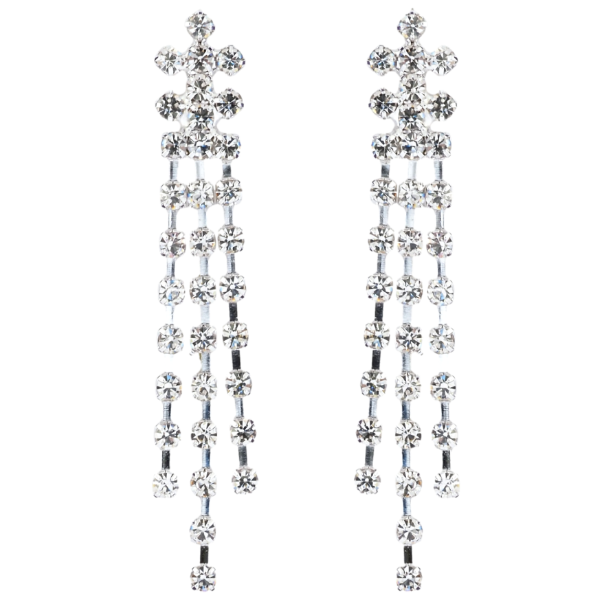 Сережки пусети Декоративні підвіски зі стразами фото №1