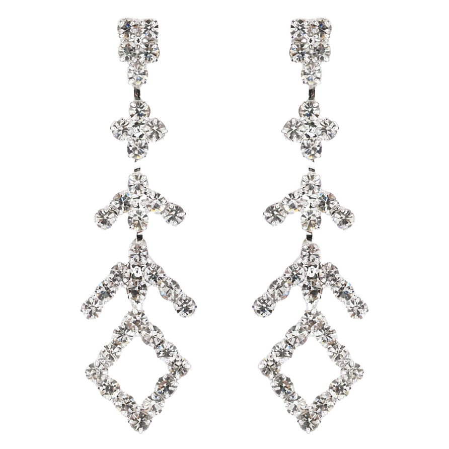 Сережки пусети Декоративні підвіски зі стразами фото №1