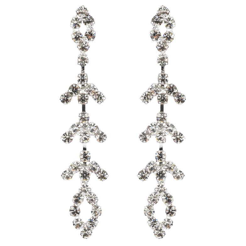 Серьги пусеты Декоративные подвески со стразами фото №1