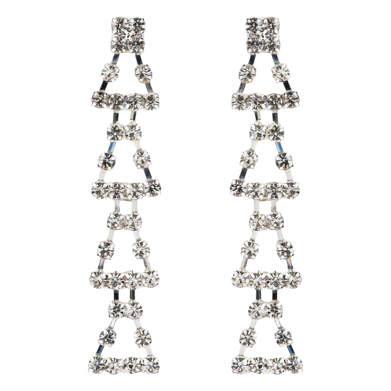 Сережки пусети Декоративні підвіски зі стразами фото №1