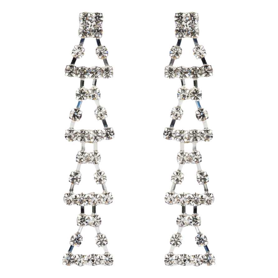 Сережки пусети Декоративні підвіски зі стразами фото №1