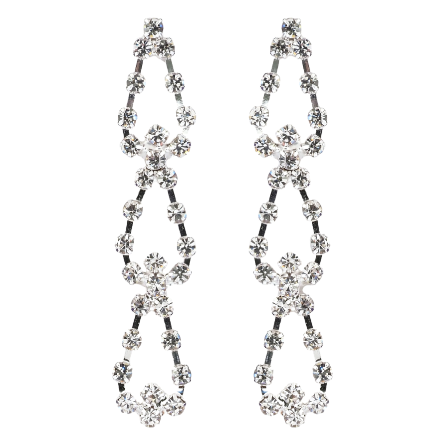 Сережки пусети Декоративні підвіски зі стразами фото №1