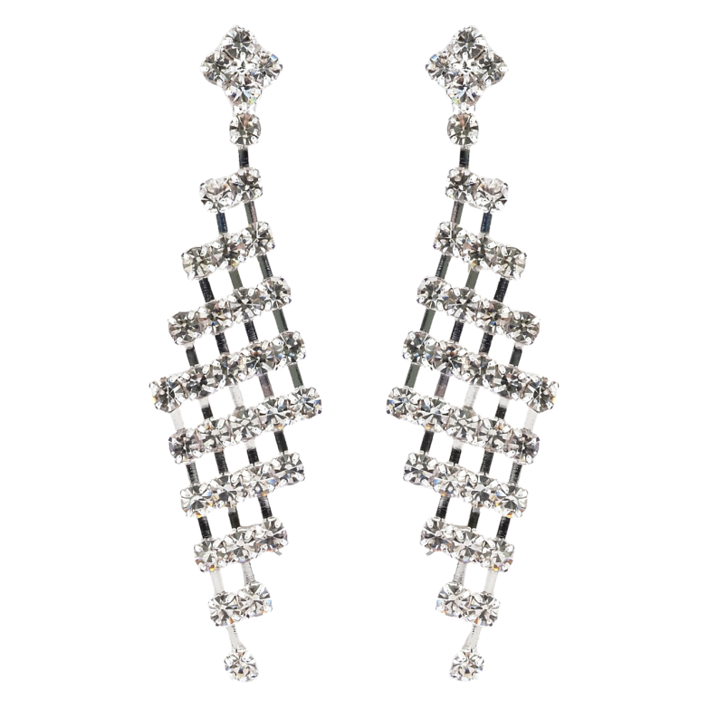 Серьги пусеты Декоративные подвески со стразами фото №1