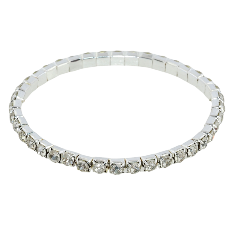 Браслет на резинке стекло Дорожка кристаллов размер 15-21см х 4мм фото №18