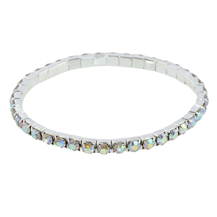 Браслет на гумці скло Доріжка райдужних кристалів розмір 15-22см х 4мм фото №20 Браслет на гумці скло Доріжка райдужних кристалів розмір 15-22см х 4мм фото №20
