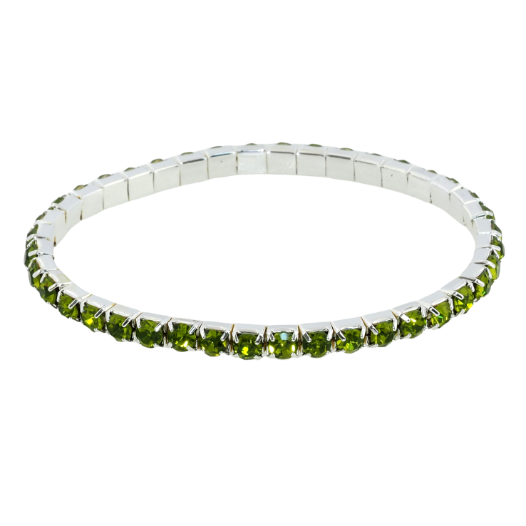 Браслет на гумці скло Доріжка світло-зелених кристалів розмір 15-22см х 4мм фото №4 Браслет на гумці скло Доріжка світло-зелених кристалів розмір 15-22см х 4мм фото №4