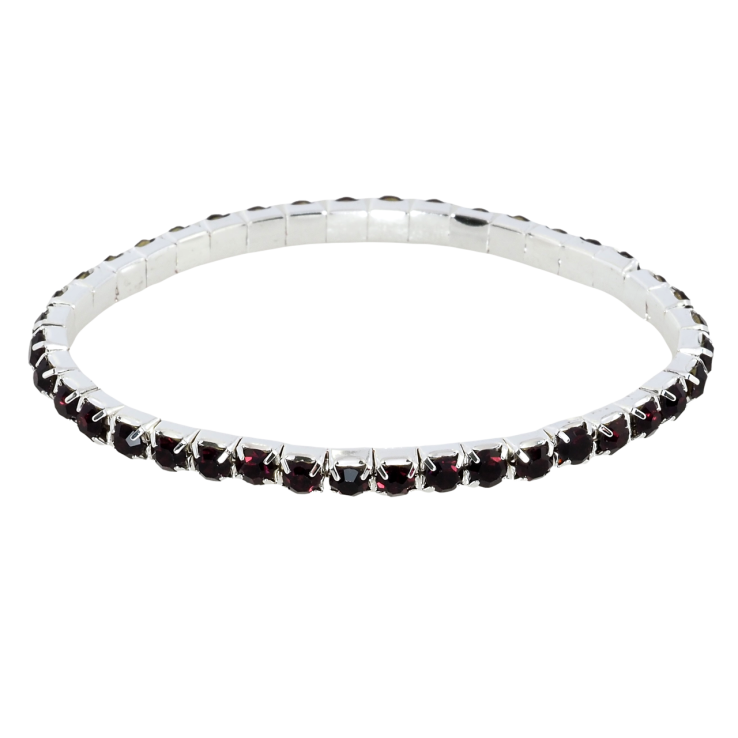 Браслет на гумці скло Доріжка баклажанових кристалів розмір 15-22см х 4мм фото №2 Браслет на гумці скло Доріжка баклажанових кристалів розмір 15-22см х 4мм фото №2