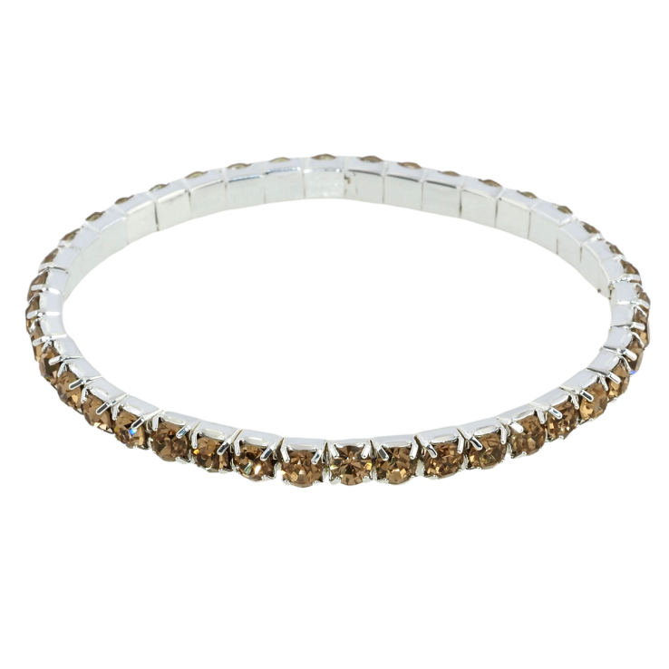 Браслет на гумці скло Доріжка світло-коричневих кристалів розмір 15-22см х 4мм фото №23 Браслет на гумці скло Доріжка світло-коричневих кристалів розмір 15-22см х 4мм фото №23
