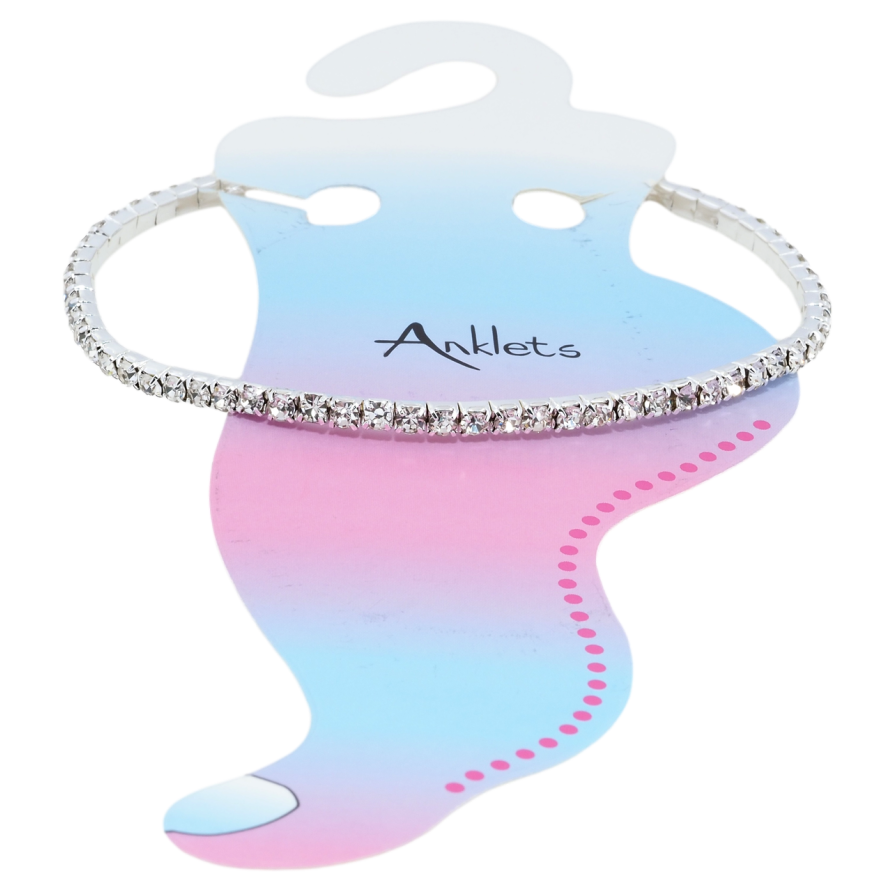 Браслет на ногу Доріжка кристалів на гумці розмір 22-34см х 3мм фото №1