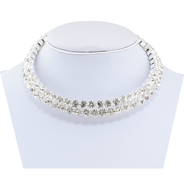 Колье Дорожка страз в 2 ряда длина 31см +10.5см доп.цепочка х 12мм фото №25