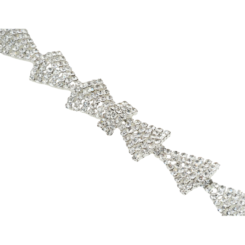 Браслет Бантик из страз длина 19,5см х 15-19мм фото №1