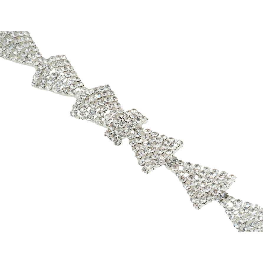 Браслет Бантик из страз длина 19,5см х 15-19мм фото №1