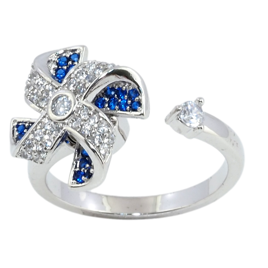 Каблучка Xuping Родій Вітряк з цирконієм, що обертається фото №1