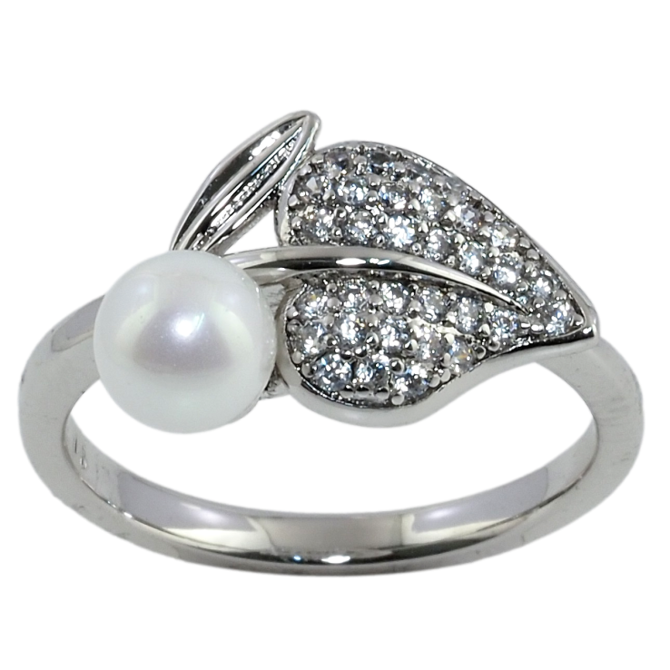 Каблучка Xuping Родій Листок з перлинною ягідкою фото №22