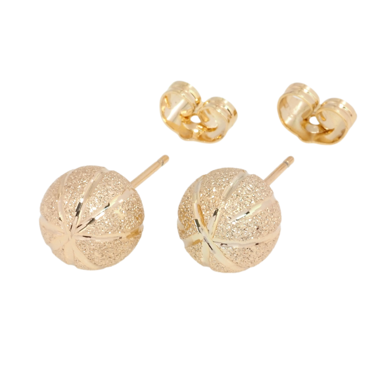 Сережки Xuping Позолота 18K пусети Кульки з шагренью і візерунком ø 10мм фото №13