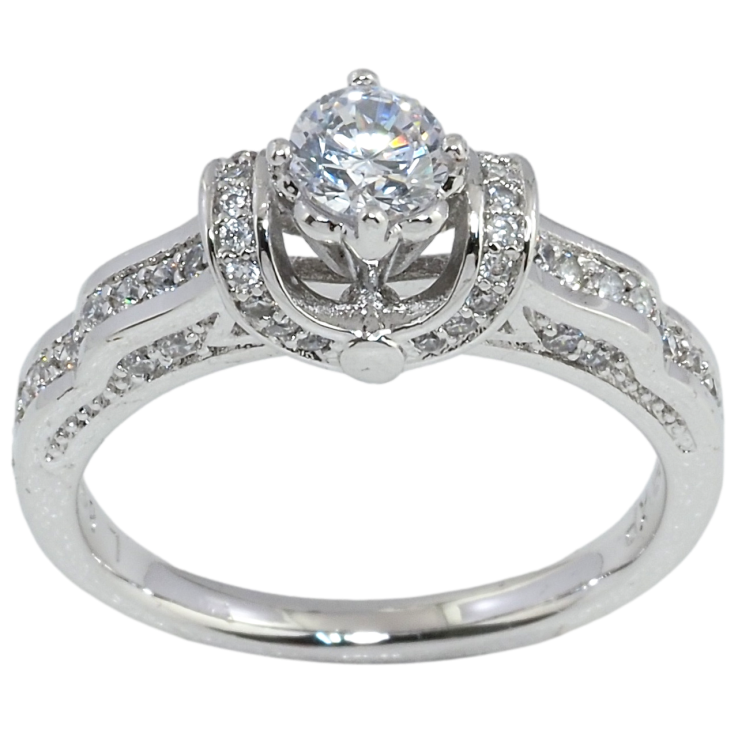 Каблучка Xuping Родій Фігурний обідок інкрустація цирконій та вставка кристал фото №16