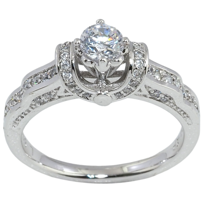 Каблучка Xuping Родій Фігурний обідок інкрустація цирконій та вставка кристал фото №5