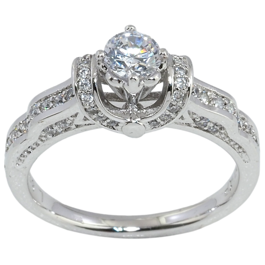 Каблучка Xuping Родій Фігурний обідок інкрустація цирконій та вставка кристал фото №1