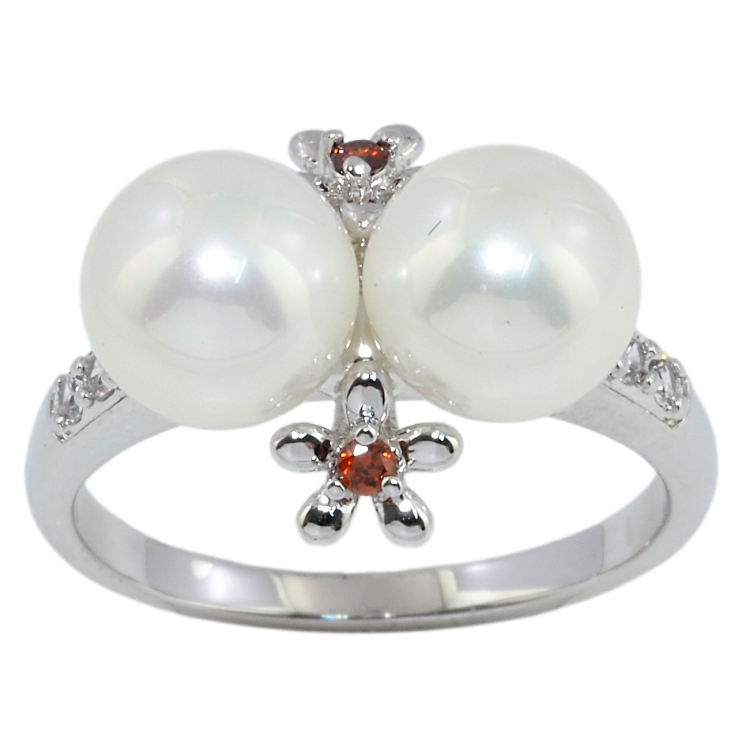 Каблучка Xuping Родій Квіти та Перлини Парний Візерунок ø 8мм фото №23