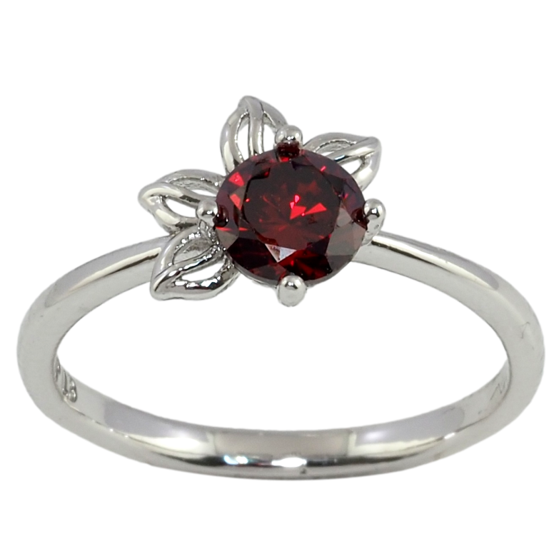 Каблучка Xuping Родій Квітка з червоним кристалом фото №15