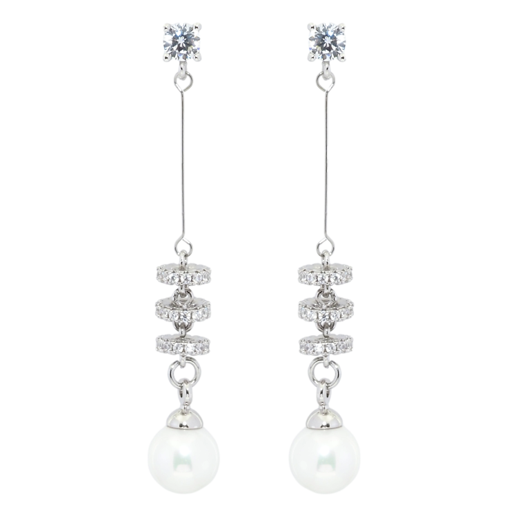 Сережки Xuping Родій пусети Декоративні підвіски з перлинами фото №10