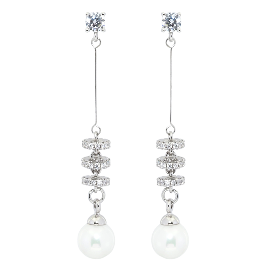 Сережки Xuping Родій пусети Декоративні підвіски з перлинами фото №1