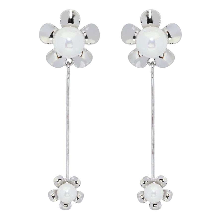 Сережки Xuping Родій пусети Квіткові підвіски з перлинами фото №1