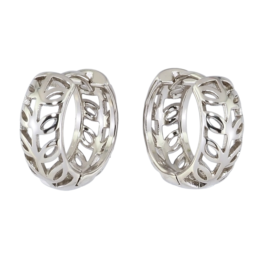 Серьги Xuping Родий колечки Резной узор веточки фото №1