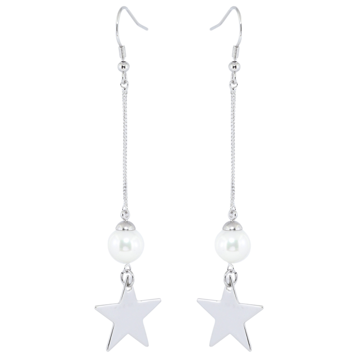 Сережки Xuping Родій французький замок Підвіски з перлинами та зірочками фото №17