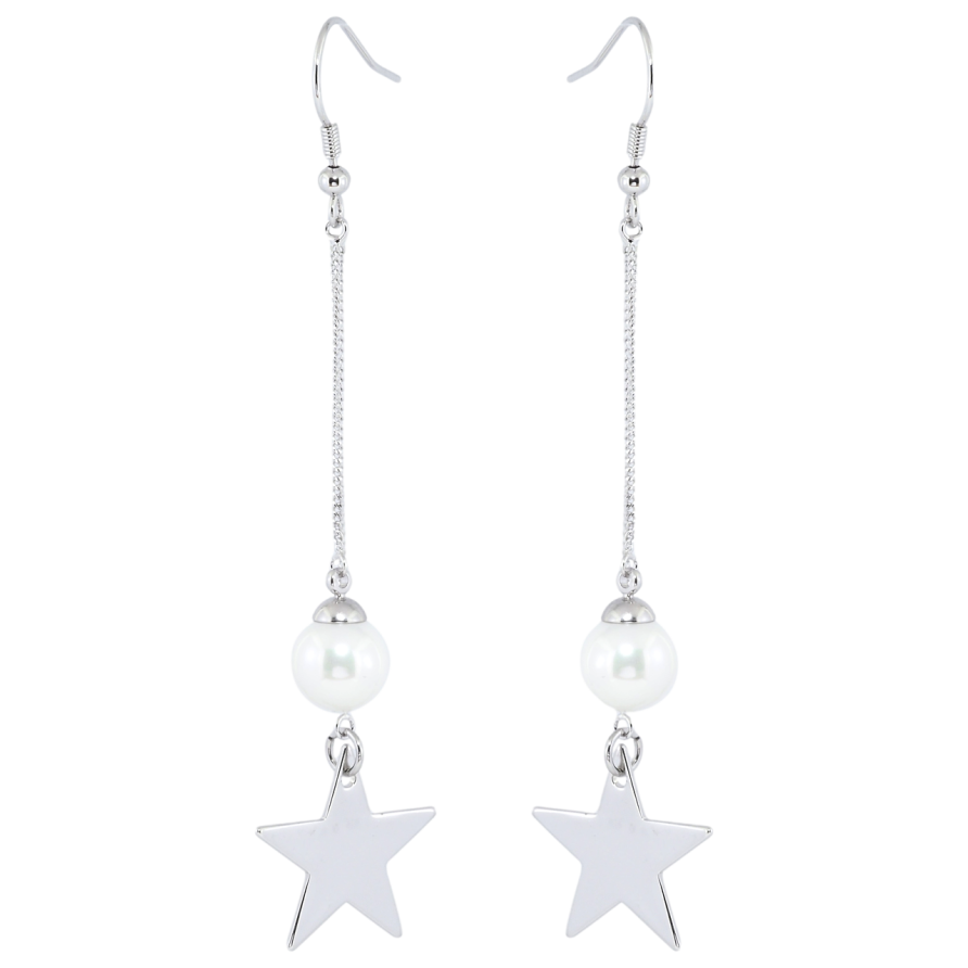 Сережки Xuping Родій французький замок Підвіски з перлинами та зірочками фото №1