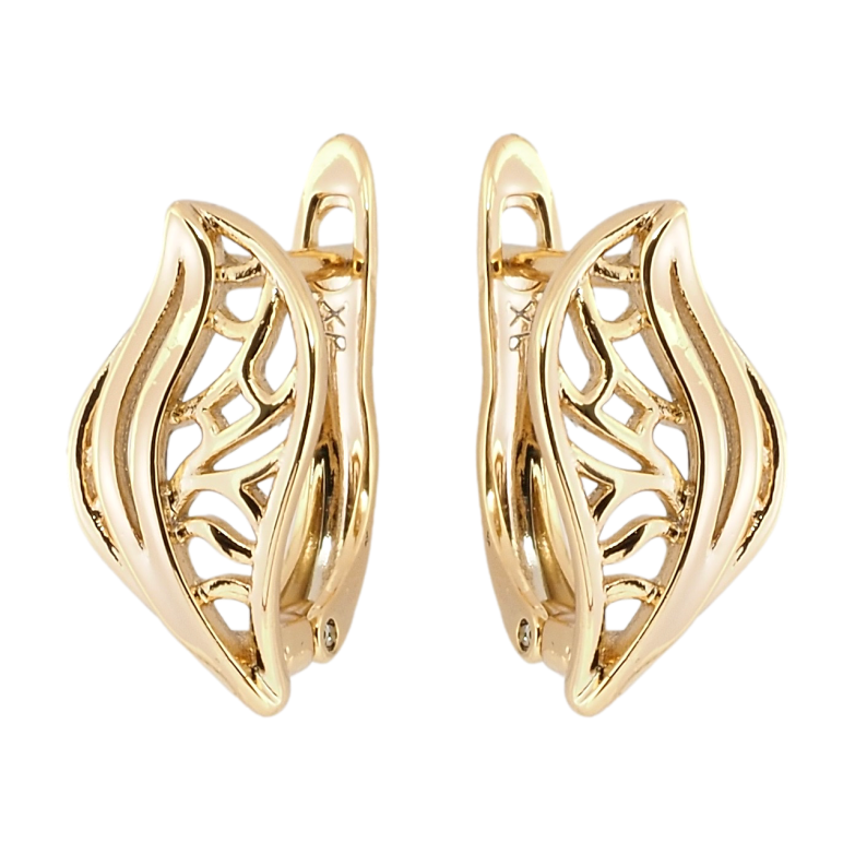 Серьги Xuping Позолота 18K английский замок Резные листочки фото №1