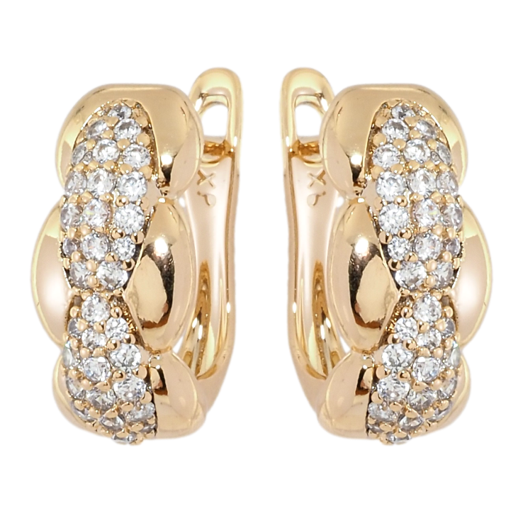 Сережки Xuping Позолота 18K англійський замок Декоративний візерунок з цирконієм фото №17