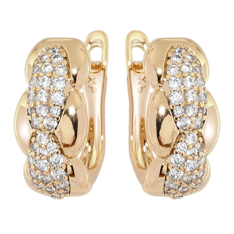 Серьги Xuping Позолота 18K английский замок Декоративный узор с инкрустацией цирконием фото №5