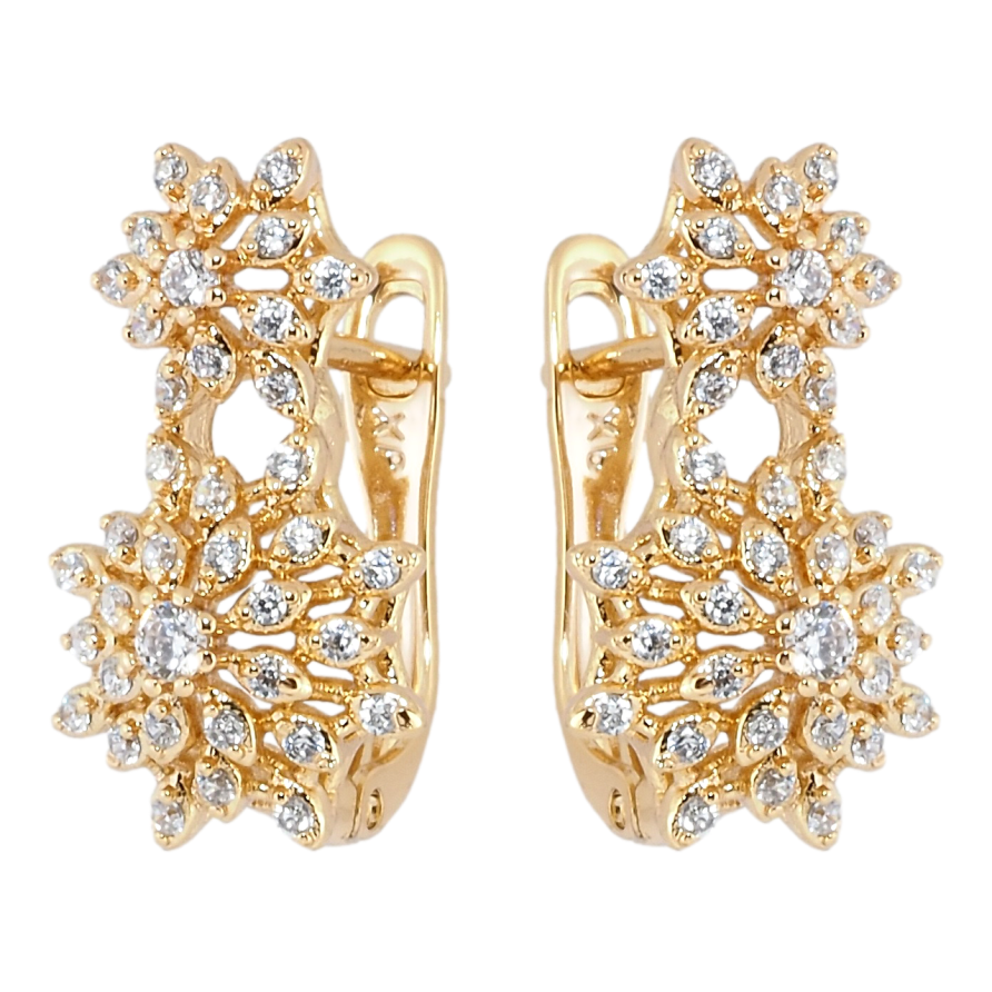 Сережки Xuping Позолота 18K англійський замок Квіточки з цирконієм фото №1