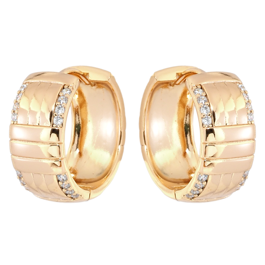 Сережки Xuping Позолота 18K колечка Декоративний візерунок з цирконієм фото №1