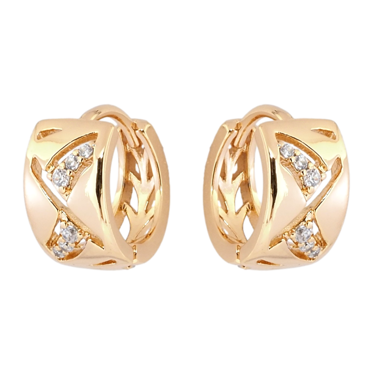 Серьги Xuping Позолота 18K колечки Декоративный узор с цирконием фото №3